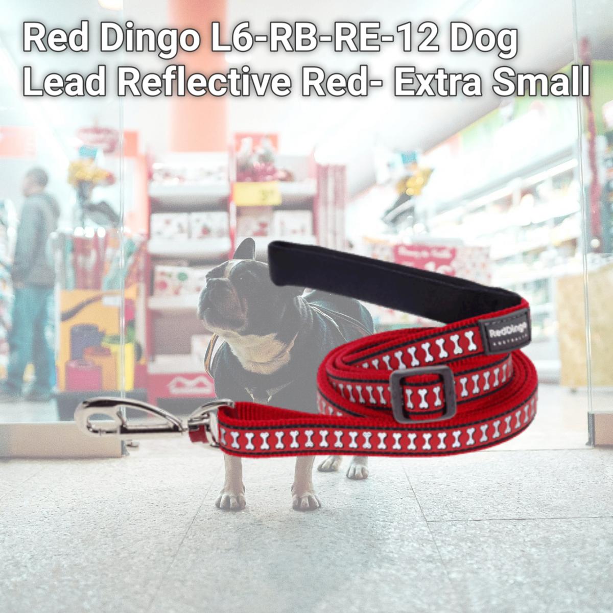 Picture of Red Dingo L6-RB-RE-12 Dog Lead Reflective Red- Extra Small