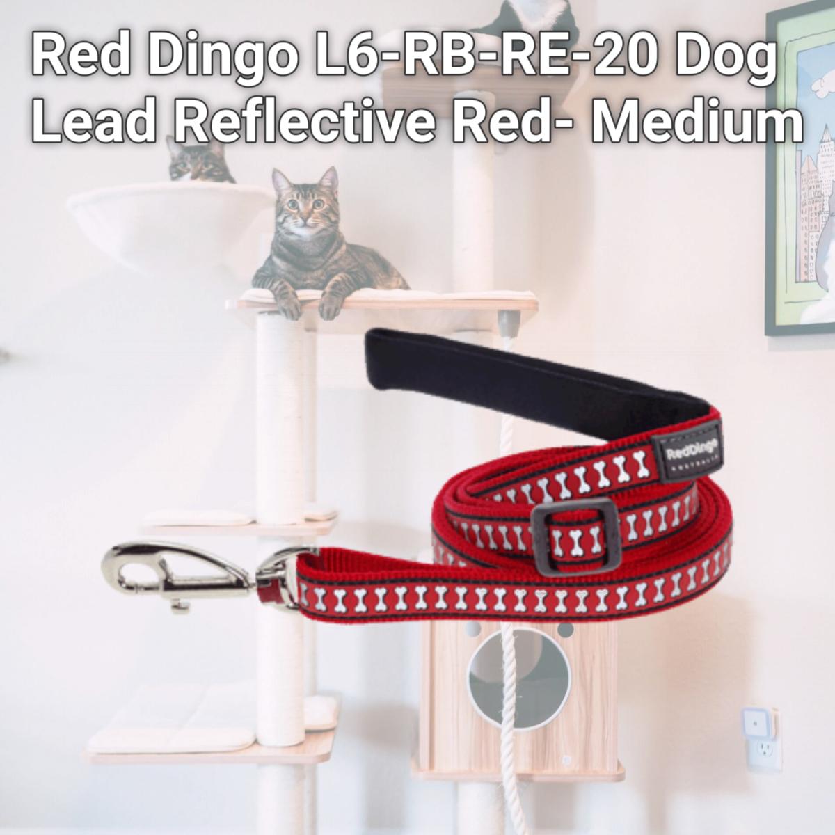 Picture of Red Dingo L6-RB-RE-20 Dog Lead Reflective Red- Medium