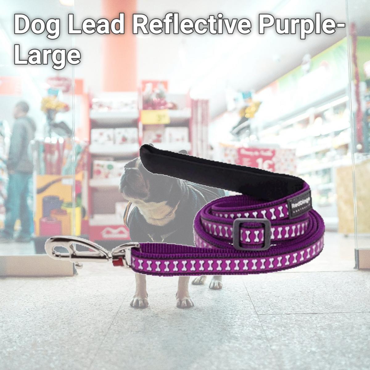 Picture of Red Dingo L6-RB-PU-25 Dog Lead Reflective Purple- Large