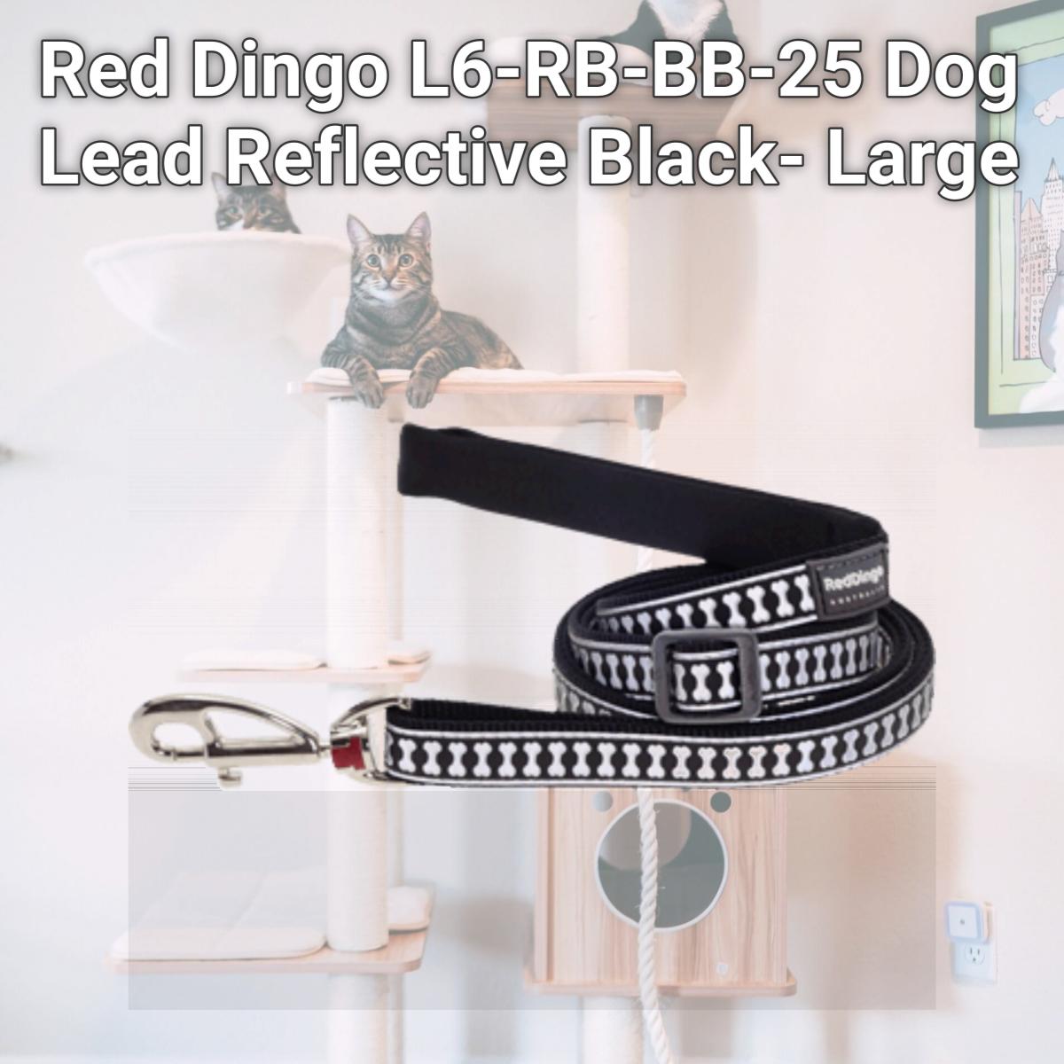 Picture of Red Dingo L6-RB-BB-25 Dog Lead Reflective Black- Large