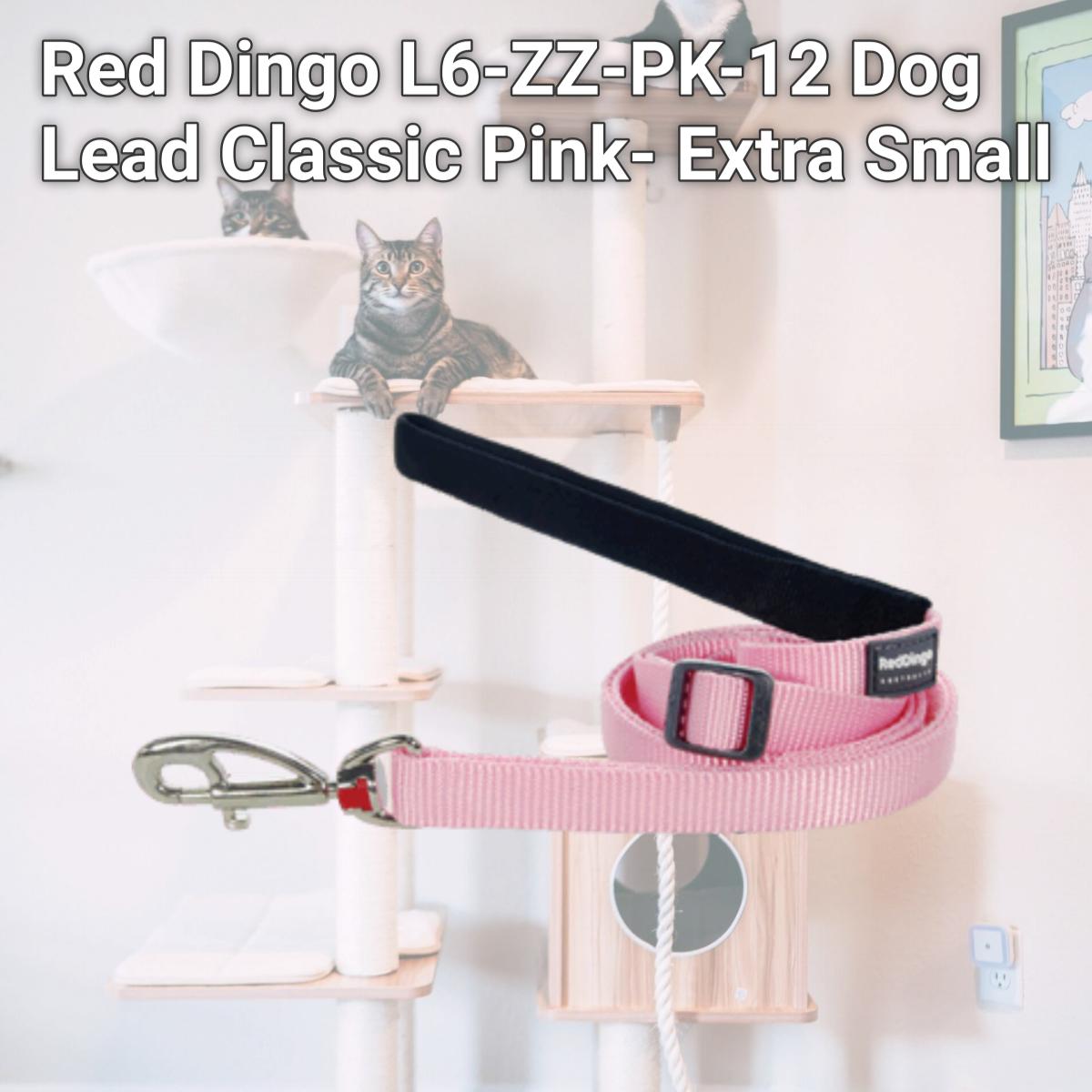 Picture of Red Dingo L6-ZZ-PK-12 Dog Lead Classic Pink- Extra Small