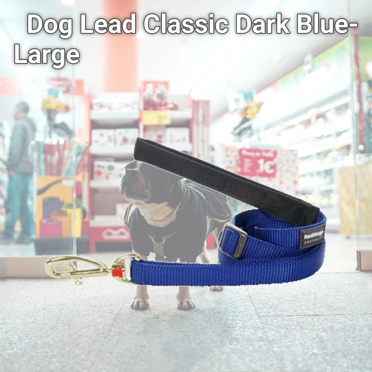 Picture of Red Dingo L6-ZZ-DB-25 Dog Lead Classic Dark Blue- Large