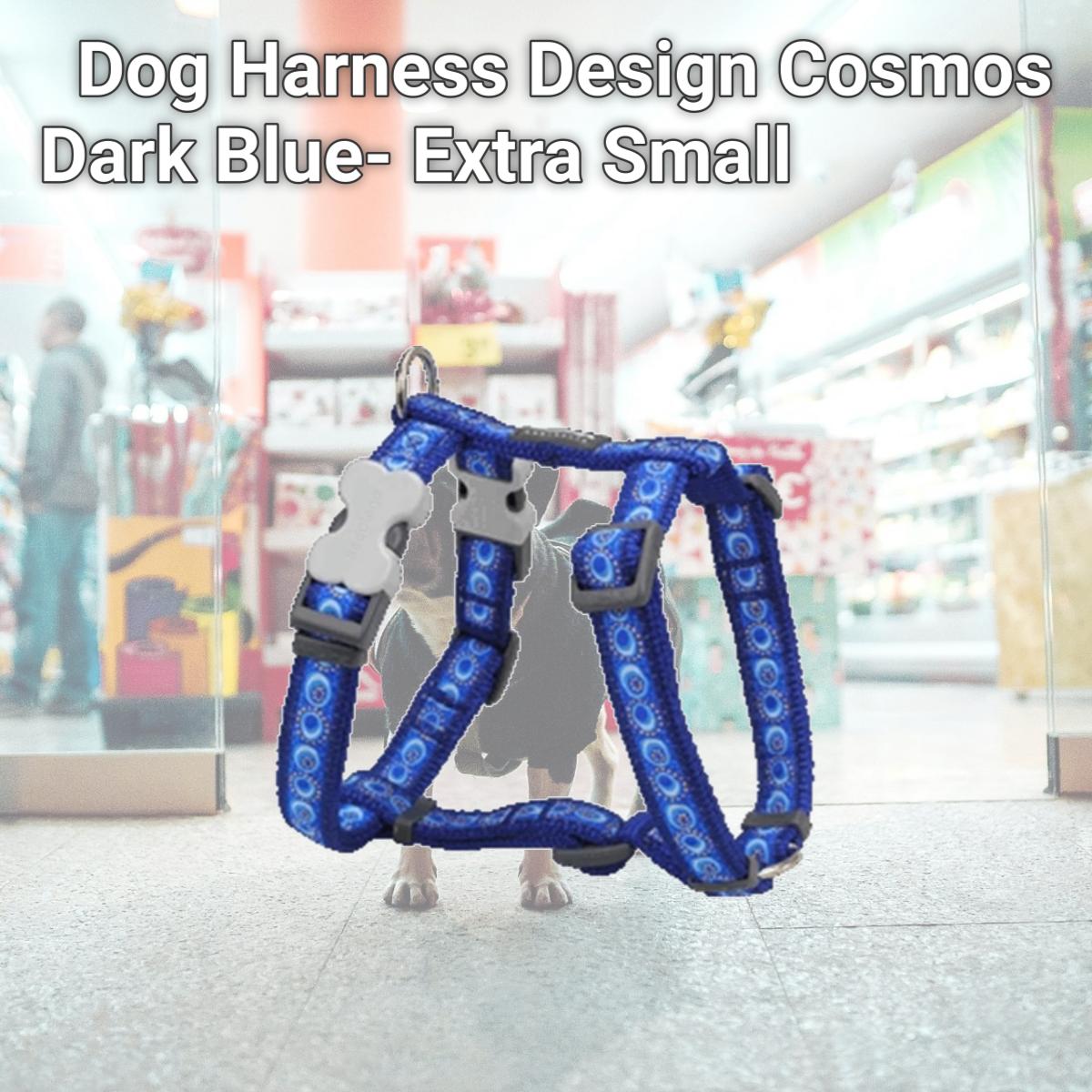 Picture of Red Dingo DH-CO-DB-12 Dog Harness Design Cosmos Dark Blue- Extra Small
