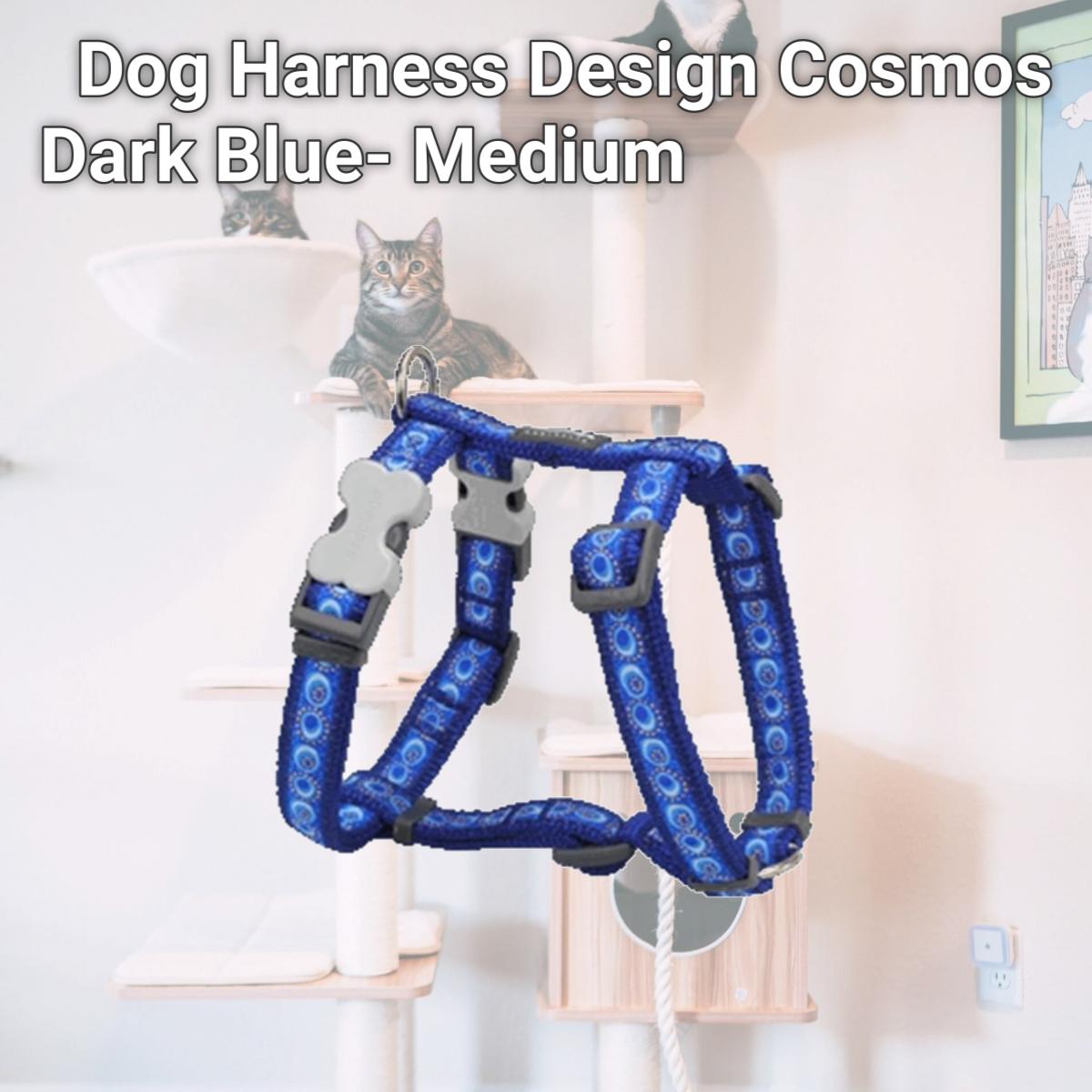 Picture of Red Dingo DH-CO-DB-20 Dog Harness Design Cosmos Dark Blue- Medium