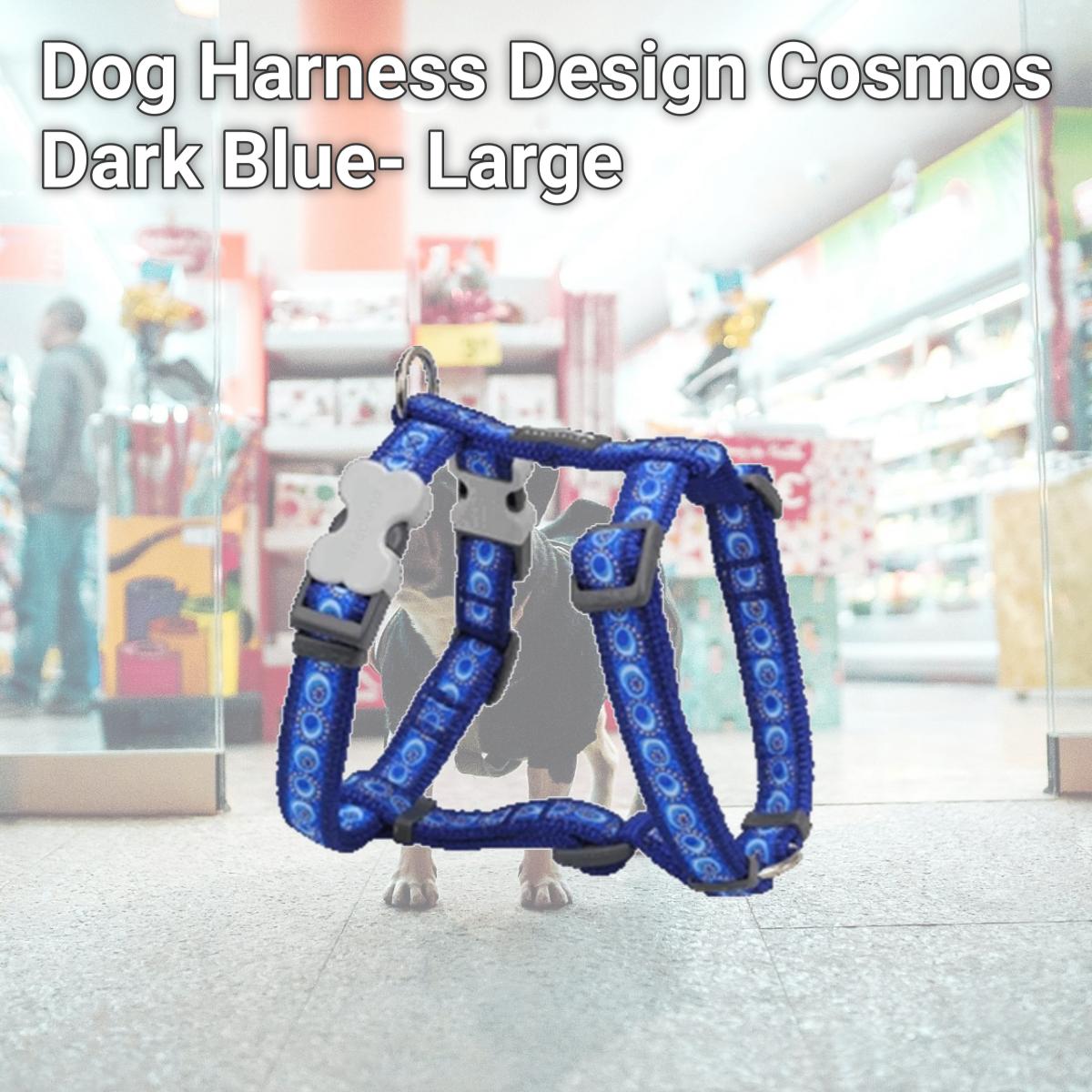 Picture of Red Dingo DH-CO-DB-25 Dog Harness Design Cosmos Dark Blue- Large