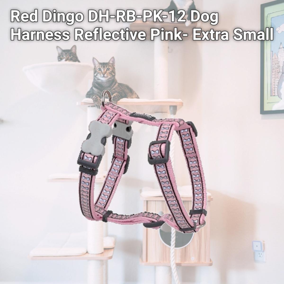Picture of Red Dingo DH-RB-PK-12 Dog Harness Reflective Pink- Extra Small