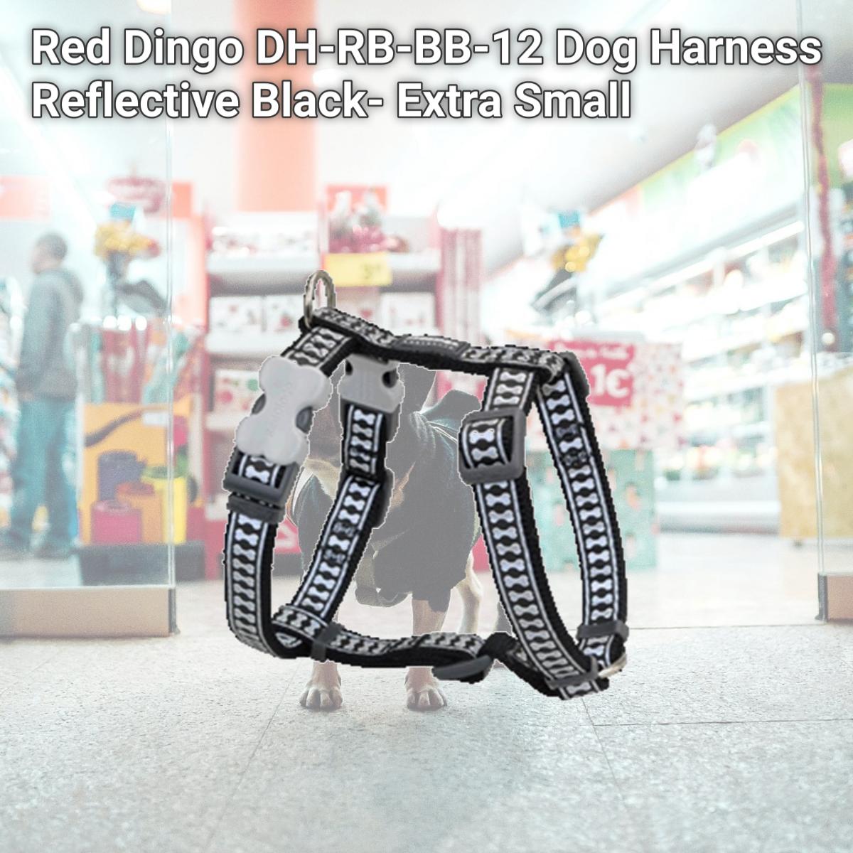 Picture of Red Dingo DH-RB-BB-12 Dog Harness Reflective Black- Extra Small