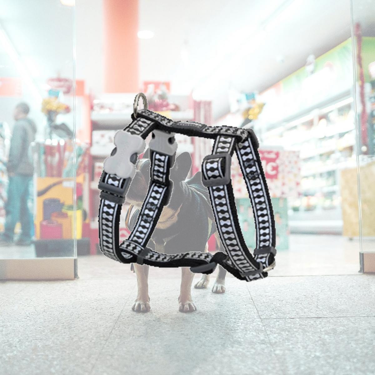 Picture of Red Dingo DH-RB-BB-12 Dog Harness Reflective Black- Extra Small