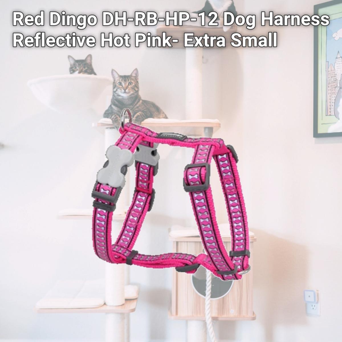 Picture of Red Dingo DH-RB-HP-12 Dog Harness Reflective Hot Pink- Extra Small