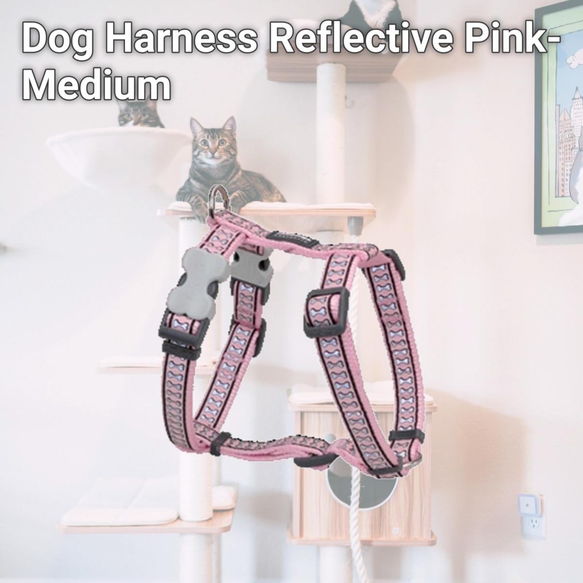 Picture of Red Dingo DH-RB-PK-20 Dog Harness Reflective Pink- Medium
