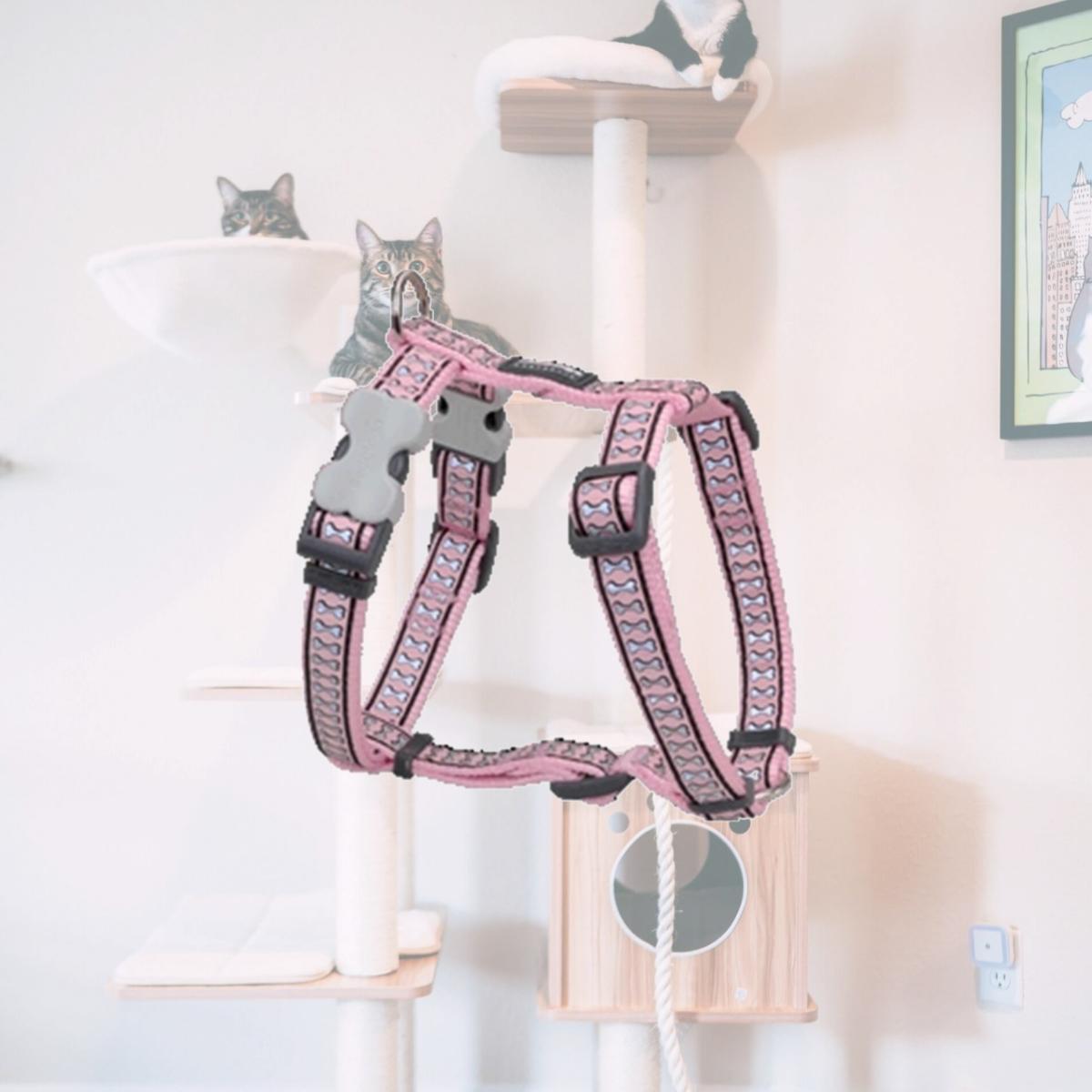 Picture of Red Dingo DH-RB-PK-20 Dog Harness Reflective Pink- Medium