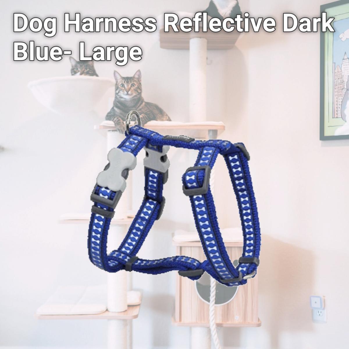 Picture of Red Dingo DH-RB-DB-25 Dog Harness Reflective Dark Blue- Large