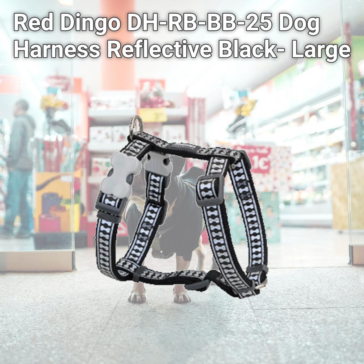 Picture of Red Dingo DH-RB-BB-25 Dog Harness Reflective Black- Large