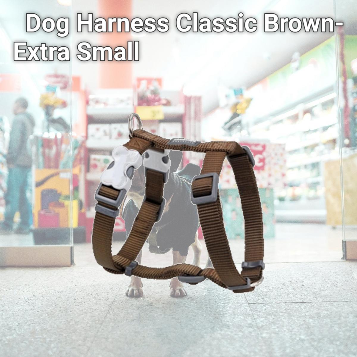 Picture of Red Dingo DH-ZZ-BR-12 Dog Harness Classic Brown- Extra Small