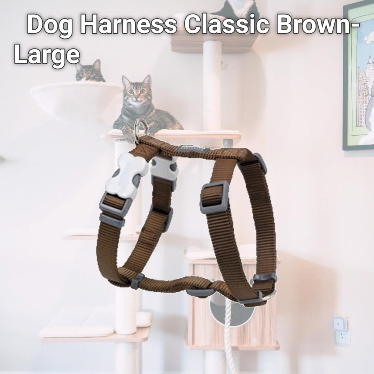 Picture of Red Dingo DH-ZZ-BR-25 Dog Harness Classic Brown- Large