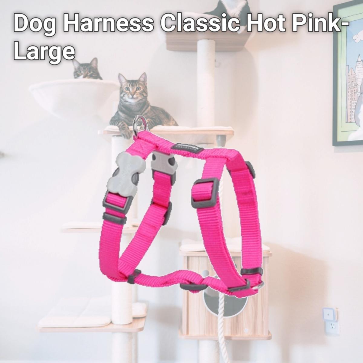 Picture of Red Dingo DH-ZZ-HP-25 Dog Harness Classic Hot Pink- Large