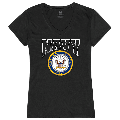 Navy Graphic V-Neck T-Shirts, Black - Small