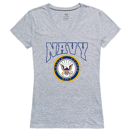Navy Graphic V-Neck T-Shirts, Heather Grey - Medium