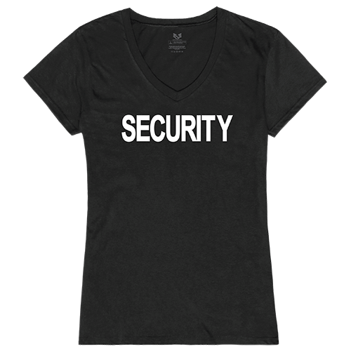 Security Graphic V-Neck T-Shirts, Black - Large