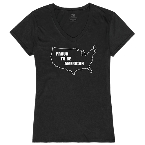 PTB American Graphic V-Neck T-Shirts, Black - Extra Large