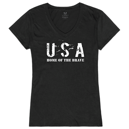HOT Brave Graphic V-Neck T-Shirts, Black - Large