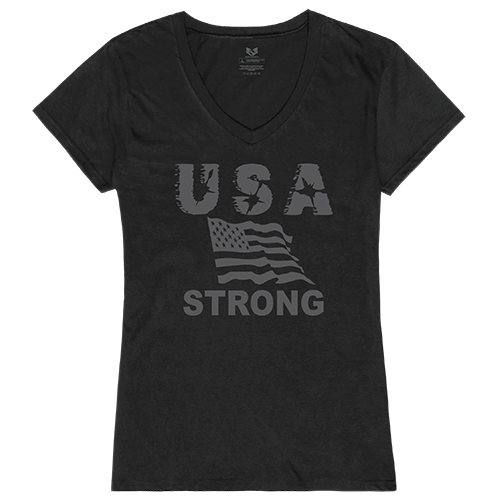 USA Strong 2 Graphic V-Neck T-Shirts, Black - 2XL