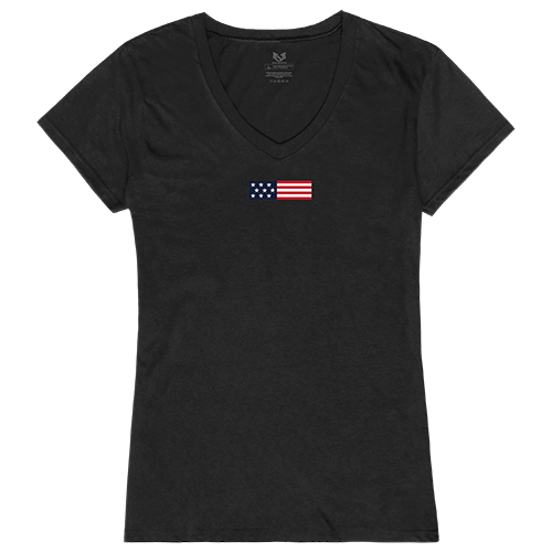 US Flag 1 Graphic V-Neck T-Shirts, Black - Medium