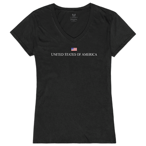 USA Graphic V-Neck T-Shirts, Black - 2XL