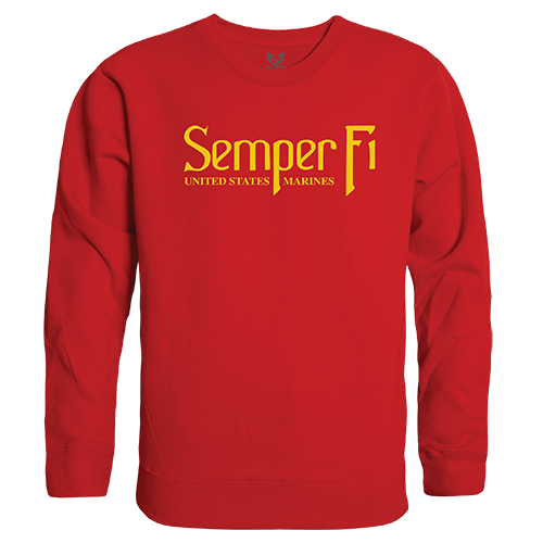 Semper Fi Graphic Crewneck Sweatshirt, Red - Small