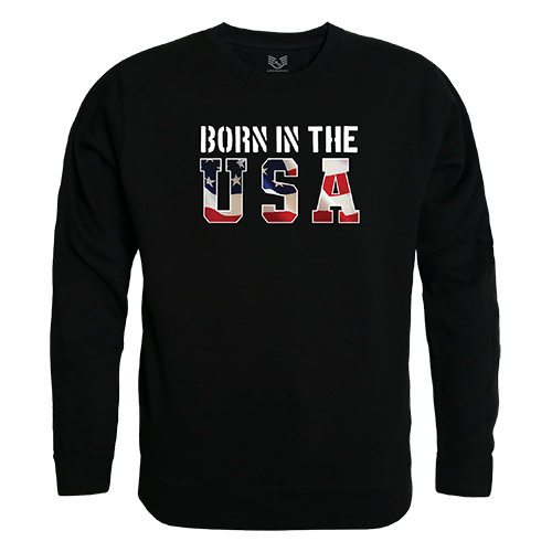 Born in the US Graphic Crewneck Sweatshirt, Black - Large