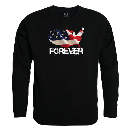 Forever USA Map Graphic Crewneck Sweatshirt, Black - 2XL