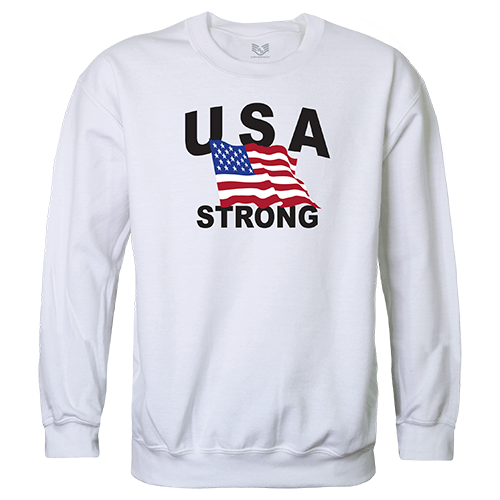 USA Strong 4 Graphic Crewneck Sweatshirt, White - Small