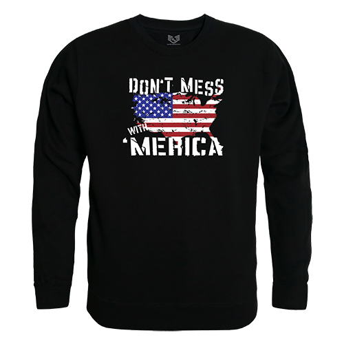 Dont Mess with America Graphic Crewneck Sweatshirt, Black - Medium