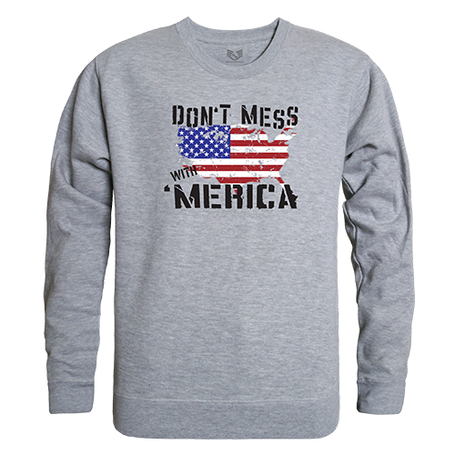 Dont Mess with America Graphic Crewneck Sweatshirt, Heather Grey - Medium