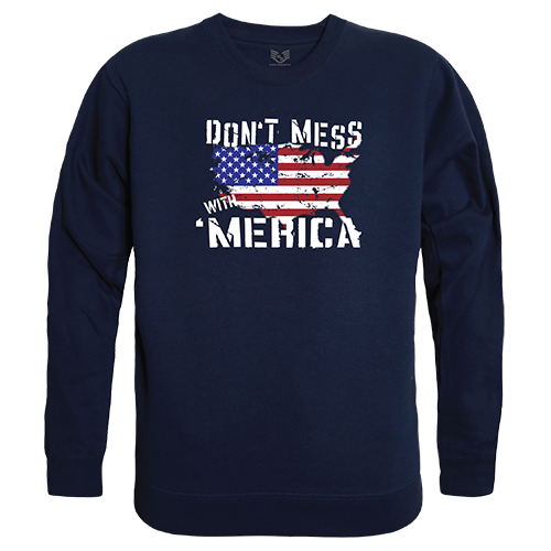 Dont Mess with America Graphic Crewneck Sweatshirt, Navy - 2XL
