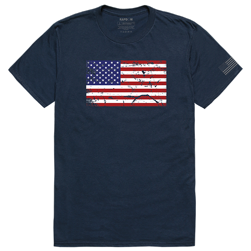 US Flag 2 Tactical Graphic T-shirt, Navy - Medium