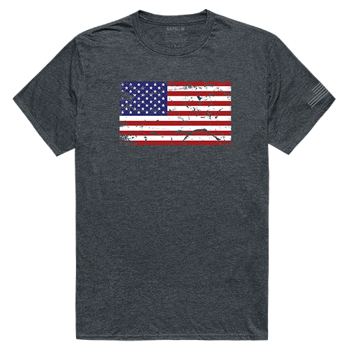 US Flag 2 Tactical Graphic T-shirt, Heather Charcoal - Small
