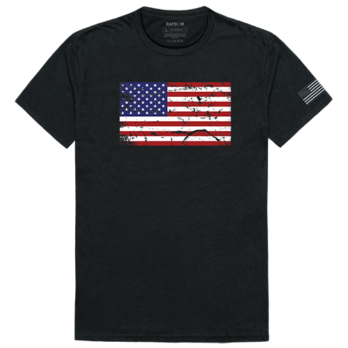 US Flag 2 Tactical Graphic T-shirt, Black - Large