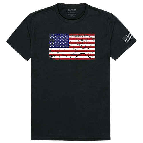 US Flag 2 Tactical Graphic T-shirt, Black - 2XL