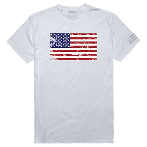 US Flag 2 Tactical Graphic T-shirt, White - Large