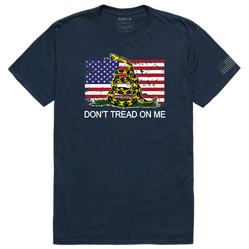 Flag 2 with Gadsden Tactical Graphic T-shirt, Navy - Small