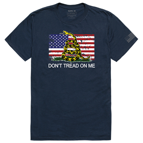 Flag 2 with Gadsden Tactical Graphic T-shirt, Navy - Extra Large
