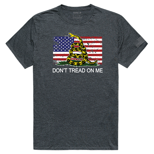 Flag 2 with Gadsden Tactical Graphic T-shirt, Heather Charcoal - Medium