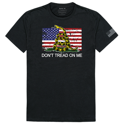 Flag 2 with Gadsden Tactical Graphic T-shirt, Black - Extra Large