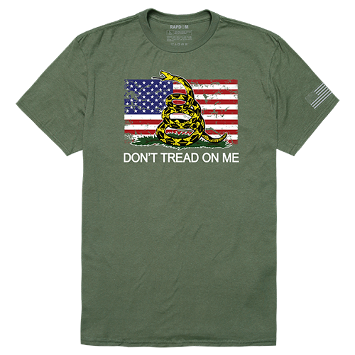 Flag 2 with Gadsden Tactical Graphic T-shirt, Olive - Extra Large