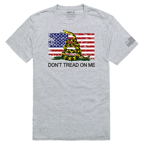 Flag 2 with Gadsden Tactical Graphic T-shirt, Heather Grey - Large