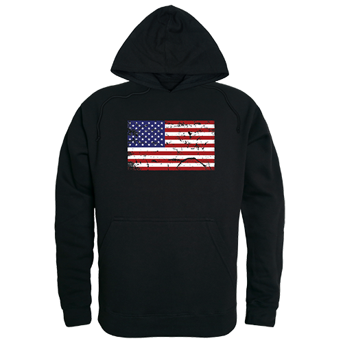 TS4-812-BLK-05 US Flag 2 Graphic Pullover Sweatshirt, Black - 2XL
