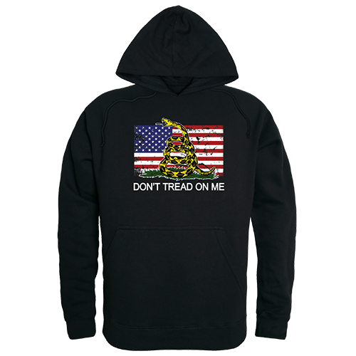 TS4-813-BLK-04 Flag 2 with Gadsden Graphic Pullover Sweatshirt, Black - Extra Large