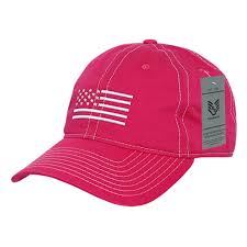 Side US Flag Relaxed Graphic Cap, Pink - One Size