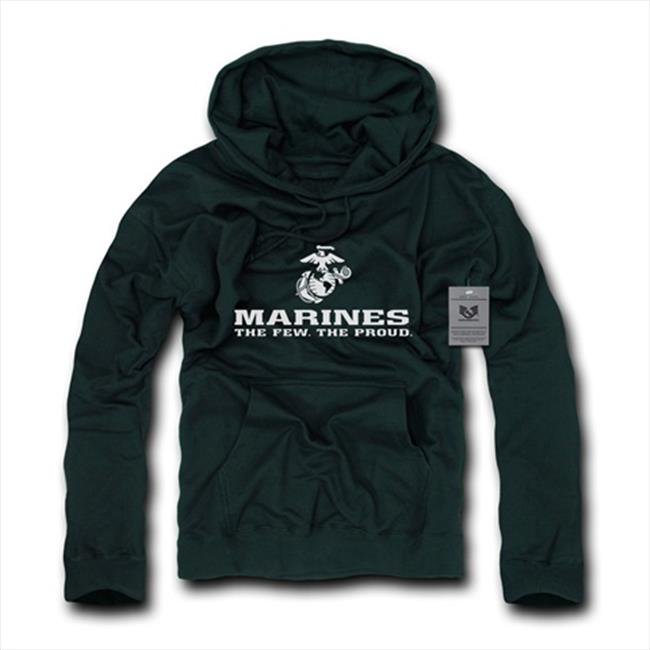 R99-MAR-BLK-01 Marines Basic Military Pullover Hoodie, Black - Small